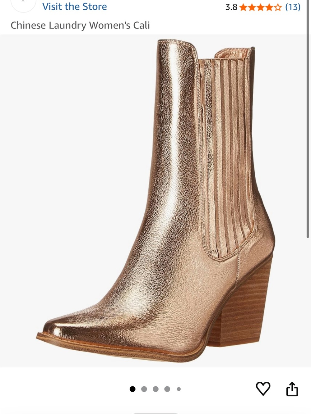 Chinese Laundry Metallic Rose Gold Block Heel Chelsea Boot